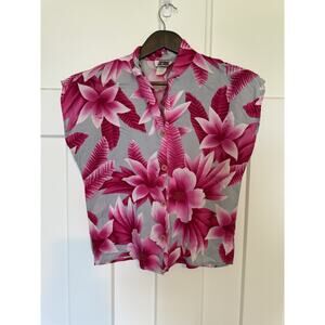 VTG California Krush Women's Hawaiian Top Medium Floral Resort